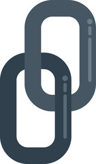 Hyperlink chain icon flat vector. Metal link. Computer internet isolated
