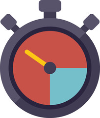 Work stopwatch icon flat vector. Flexible time. Remote worker isolated