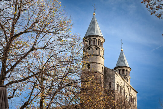 basilica of our lady, or basiliek van onze lieve vrouwe in Maastricht, Netherlands. It's an iconic medieval romanesque church, catholic...