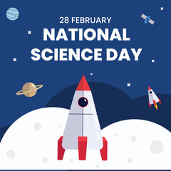 Fototapeta na wymiar Vector flat of National science day poster