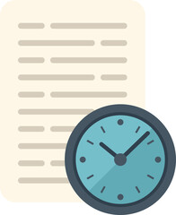 Paper work icon flat vector. Office time. Home schedule isolated