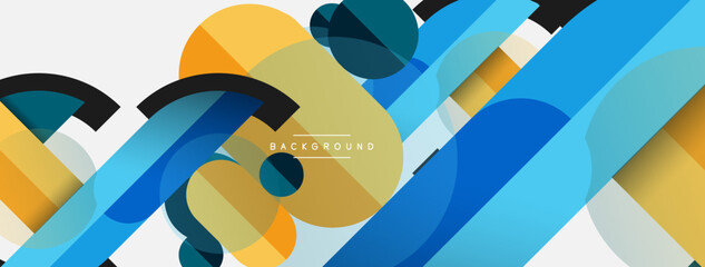 Round geometric shapes lines and circles. Vector template for wallpaper banner background or landing page
