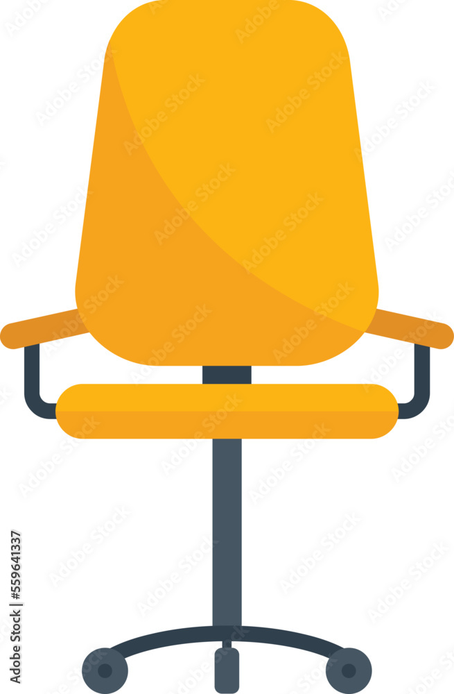 Wall mural Work chair icon flat vector. Office time. Individual worker isolated