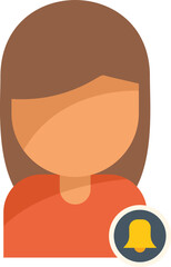 Woman work hour icon flat vector. Office time. Remote job isolated