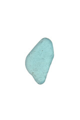 peace of sea glass isolated on a white backaground