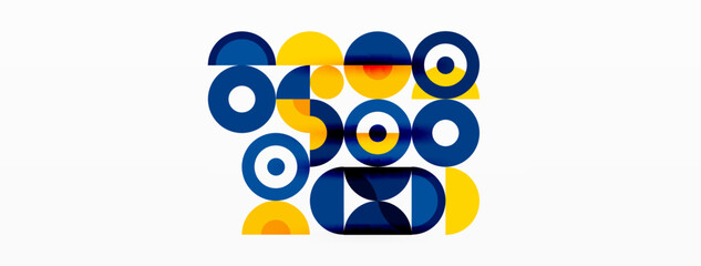 Colorful circle abstract background. Minimal geometric template for wallpaper, banner, presentation