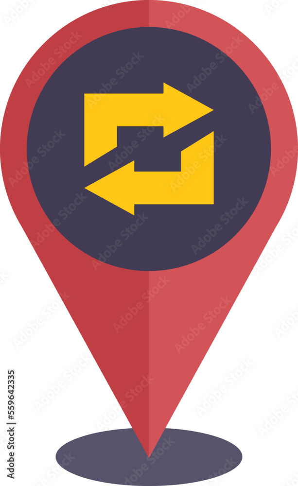 Poster repost location icon flat vector. report chart. data document isolated