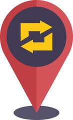 Repost location icon flat vector. Report chart. Data document isolated