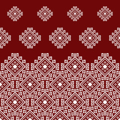 Red Cross stitch colorful geometric traditional ethnic pattern Ikat seamless pattern abstract design for fabric print cloth dress carpet curtains and sarong Aztec African Indian Indonesian 