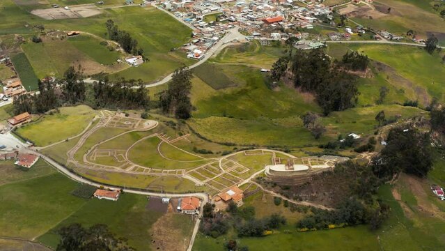 Ingapirca archeological ruins in Ecuador, aerial view
