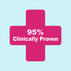 955% percentage clinically proven sign label vector illustration with fantastic looking font and red color