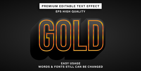Editable text effect gold