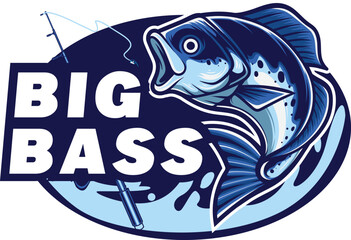 Fototapeta na wymiar largemouth bass fish mascot logo