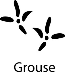 Grouse foot print illustration on white background..eps