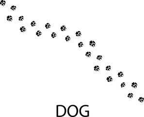Dog paw print vector illustration on white background