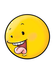 round cartoon face  and various shapes show facial expressions and emotions