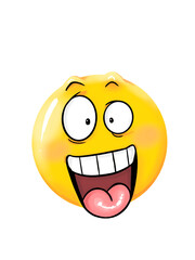 round cartoon face  and various shapes show facial expressions and emotions