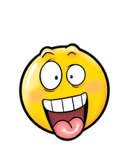 round cartoon face  and various shapes show facial expressions and emotions