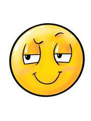 round cartoon face  and various shapes show facial expressions and emotions