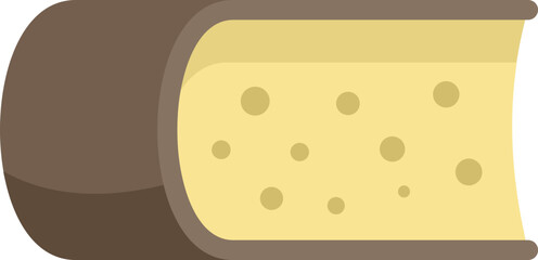 Fresh cheese icon flat vector. Milk production. Good product isolated