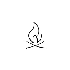 Campfire Line Style Icon Design