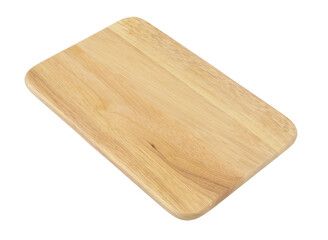 Kitchen board isolated on white. Wooden cutting board close up.