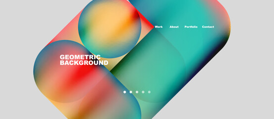 Fototapeta premium Round shapes and circles with liquid gradients