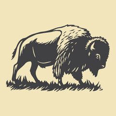 full body bison animal vector  © Steven Mink