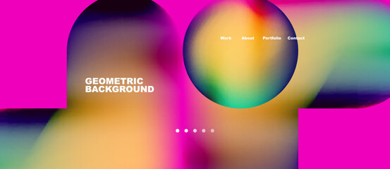 Abstract circles and round shapes landing page background. Vector Illustration For Wallpaper, Banner, Background, Card, Book Illustration, landing page. Pattern design concept
