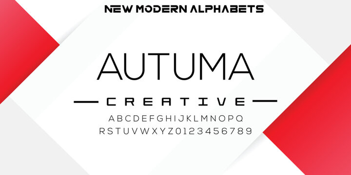 AUTUMA  Luxury letter fonts and alphabet set. Modern tech typeface. Minimal font Logo design for company.