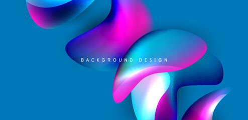 Beautiful liquid shapes with fluid colors abstract background