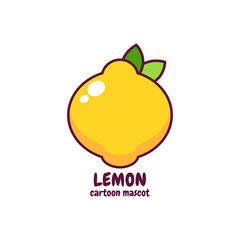 Cute happy funny lemon fruit set collection. Vector cartoon character illustration icon design.Isolated on white background