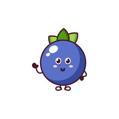 Cute happy smile funny blueberry. Vector flat line cartoon kawaii face character illustration icon. Isolated on white background. Blueberry berry cartoon baby mascot character concept