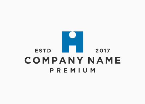initial letter hi or ih logo design vector illustration template