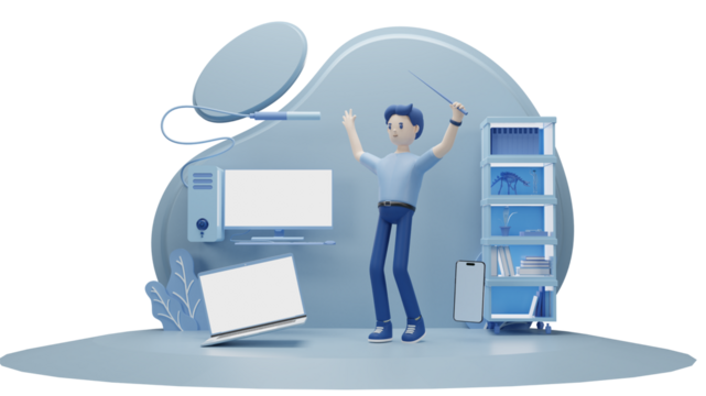 system administrator of Modern design flat illustration, 3d illustration