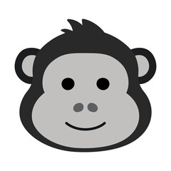 Cute Gorilla Face Wild Animal Character in Animated Cartoon Vector Illustration