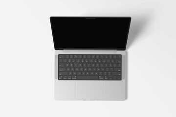 Blank Laptop mockup Top view angle