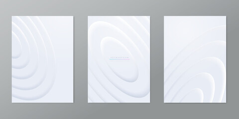 Abstract white backgrounds with Neumorphic Circles. Round geometric shapes neomorphism style