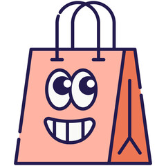 shoppingbag blue outline icon