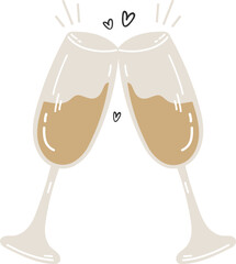 Champagne toast illustration