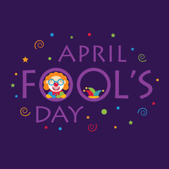 Fool's Day illustration concept with a clown. Happy Fool's Day. Cartoon character clown. Colorful design. Vector illustration