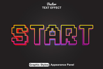 start text effect with graphic style and editable.
