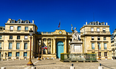 Fototapeta premium Bourbon Palace, the French National Assembly with the Law statue in Paris, France