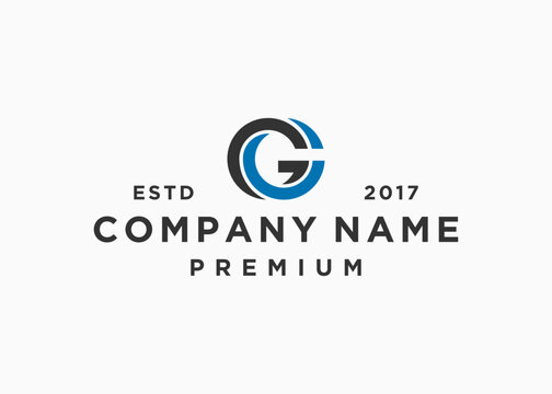 letter gc with circle logo design vector illustration template