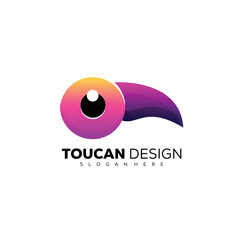 toucan bird logo template illustration gradient template