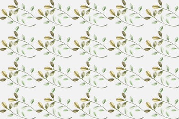 Vector abstract seamless beautiful floral leaves pattern flat background