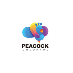 peacock colorful design gradient template