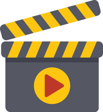 Video clipper icon flat vector. Film movie. Phone news isolated