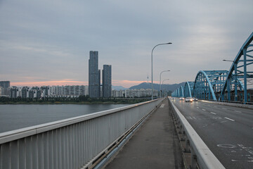 railway bridge in the city