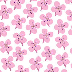 Pink floral pattern on a white background